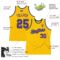 Custom Gold Purple-Gray Authentic Throwback Basketball Jersey