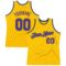 Custom Gold Purple-Gray Authentic Throwback Basketball Jersey