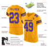 Custom Gold Purple-Black Mesh Authentic Football Jersey