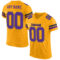 Gold0157 Custom Gold Purple-Black Mesh Authentic Football Jersey