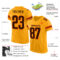 Gold0160-1 Custom Gold Brown-Orange Mesh Authentic Football Jersey