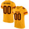 Gold0160 Custom Gold Brown-Orange Mesh Authentic Football Jersey