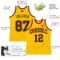 Custom Gold Black-Red Authentic Throwback Basketball Jersey
