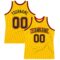 Custom Gold Black-Red Authentic Throwback Basketball Jersey