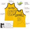 Custom Gold Gold-Black Authentic Throwback Basketball Jersey
