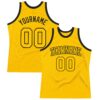Custom Gold Gold-Black Authentic Throwback Basketball Jersey