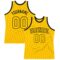Custom Gold Gold-Black Authentic Throwback Basketball Jersey