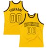 Custom Gold Gold-Brown Authentic Throwback Basketball Jersey