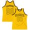 Custom Gold Gold-Brown Authentic Throwback Basketball Jersey