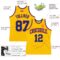 Custom Gold Royal-Orange Authentic Throwback Basketball Jersey