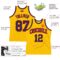 Custom Gold Navy-Red Authentic Throwback Basketball Jersey