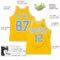Custom Gold Light Blue-White Authentic Throwback Basketball Jersey