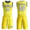 Custom Gold White-Black Round Neck Sublimation Basketball Suit Jersey