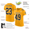 Custom Gold Black-White Mesh Authentic Football Jersey