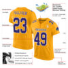 Custom Gold Purple-White Mesh Authentic Football Jersey