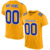 Custom Gold Royal-White Mesh Authentic Football Jersey