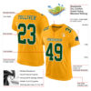 Custom Gold Green-White Mesh Authentic Football Jersey
