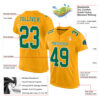 Custom Gold Kelly Green-White Mesh Authentic Football Jersey