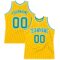 Custom Gold Teal-White Authentic Throwback Basketball Jersey