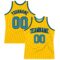 Custom Gold Blue-Black Authentic Throwback Basketball Jersey