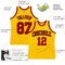 Custom Gold Red-Black Authentic Throwback Basketball Jersey