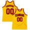 Custom Gold Red-Black Authentic Throwback Basketball Jersey