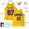 Custom Gold Black Pinstripe Purple Authentic Basketball Jersey