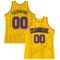 Custom Gold Black Pinstripe Purple Authentic Basketball Jersey