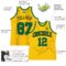 Custom Gold Black Pinstripe Kelly Green Authentic Basketball Jersey
