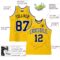 Custom Gold Navy Pinstripe Navy-White Authentic Basketball Jersey