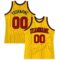 Custom Gold Navy Pinstripe Red Authentic Basketball Jersey
