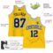 Custom Gold Navy Pinstripe Navy-Light Blue Authentic Basketball Jersey