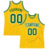 Custom Gold White Pinstripe Kelly Green Authentic Basketball Jersey
