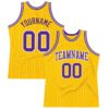 Custom Gold White Pinstripe Purple Authentic Basketball Jersey