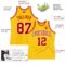 Custom Gold White Pinstripe Red Authentic Basketball Jersey