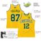 Custom Gold White Pinstripe Green Authentic Basketball Jersey