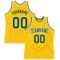 Custom Gold White Pinstripe Green Authentic Basketball Jersey
