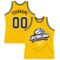 Custom Gold Black-White Authentic Throwback Basketball Jersey