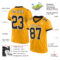 Gold0414-1 Custom Gold Black-White Mesh Authentic Football Jersey