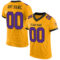 Gold0415 Custom Gold Purple-Black Mesh Authentic Football Jersey