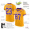 Gold0416-1 Custom Gold Purple-White Mesh Authentic Football Jersey