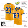 Custom Gold Royal-White Mesh Authentic Football Jersey