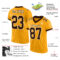 Custom Gold Brown-White Mesh Authentic Football Jersey