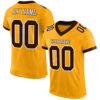 Custom Gold Brown-White Mesh Authentic Football Jersey