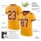 Gold0421-1 Custom Gold Burgundy-White Mesh Authentic Football Jersey