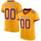 Gold0421 Custom Gold Burgundy-White Mesh Authentic Football Jersey