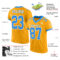Custom Gold Powder Blue-White Mesh Authentic Football Jersey
