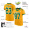 Gold0423-1 Custom Gold Kelly Green-White Mesh Authentic Football Jersey