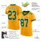 Gold0424-1 Custom Gold Green-White Mesh Authentic Football Jersey
