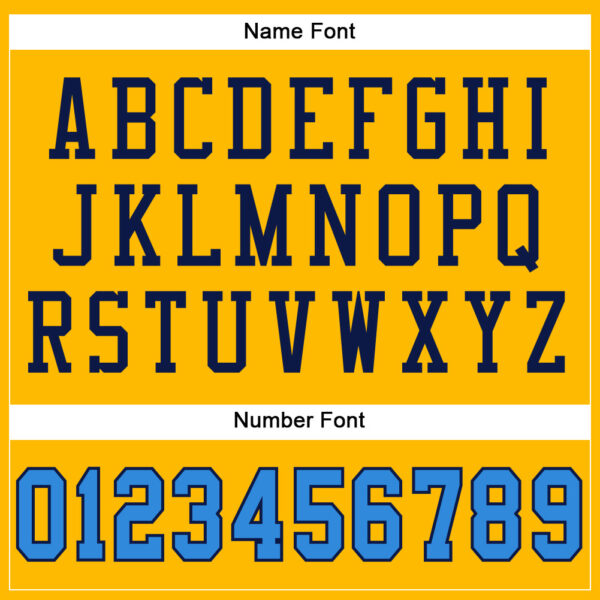 Custom Gold Powder Blue-Navy Mesh Authentic Football Jersey